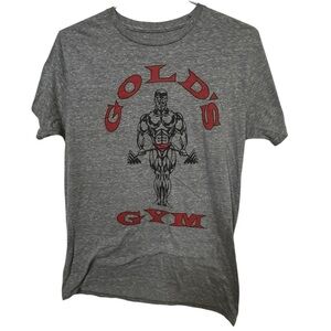 Vintage Retro Gold’s Gym Soft Charcoal Gray Men’s M T-Shirt